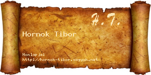 Hornok Tibor névjegykártya
